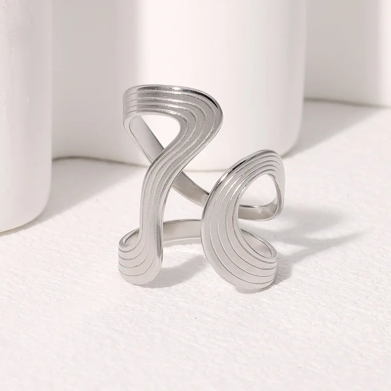 Stainless Steel Irregular Wave Rings