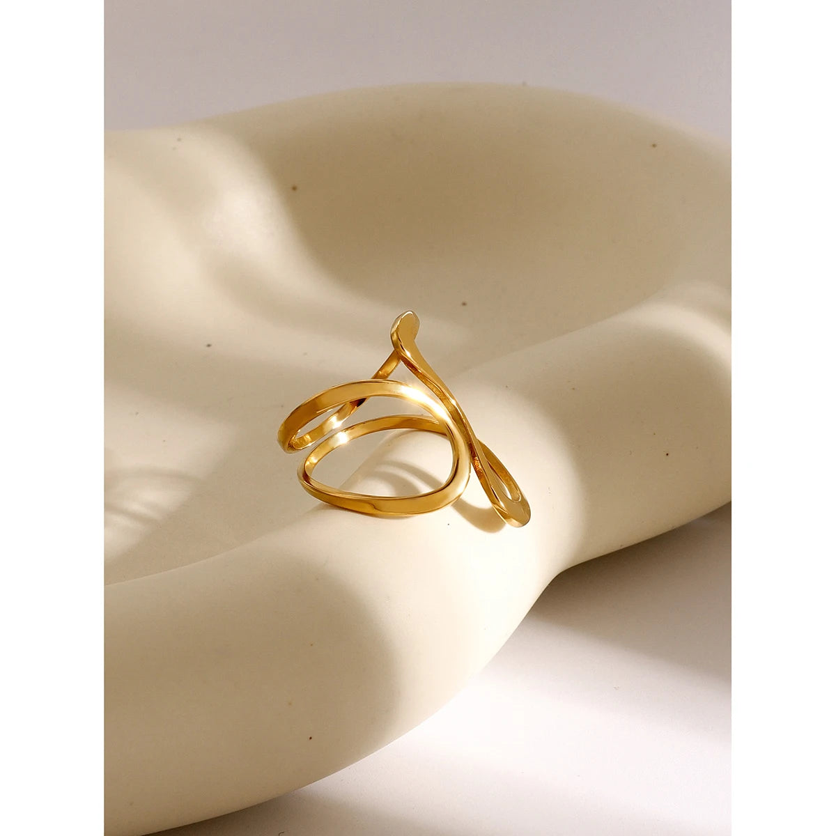 Stainless Steel Unique Original Gold Color Ring
