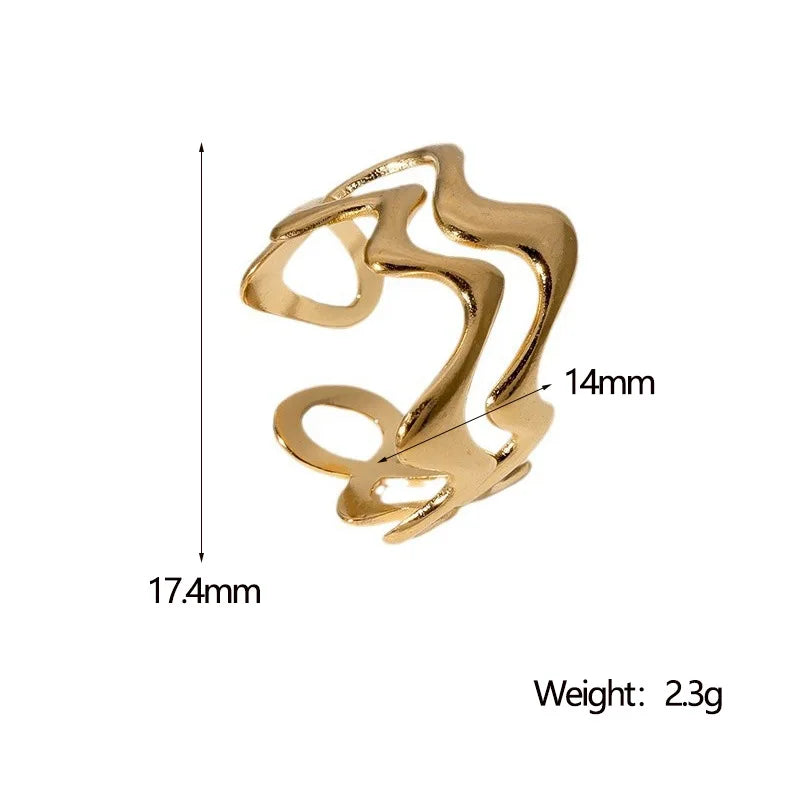 Stainless Steel Irregular Wave Rings