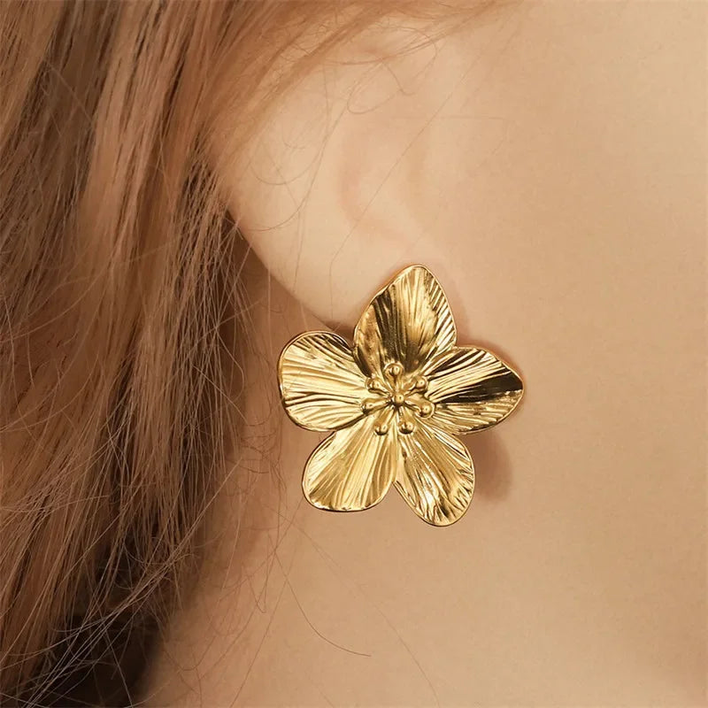 Fashion Earrings Flower Alloy Retro Style