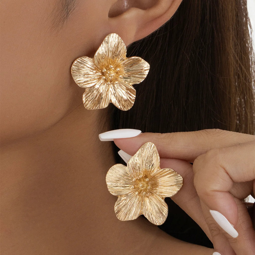 Fashion Earrings Flower Alloy Retro Style