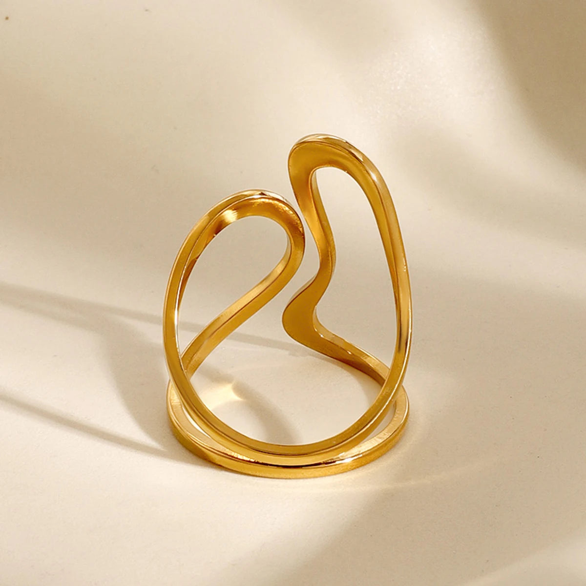 Stainless Steel Unique Original Gold Color Ring