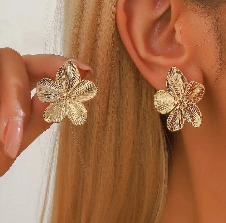 Fashion Earrings Flower Alloy Retro Style