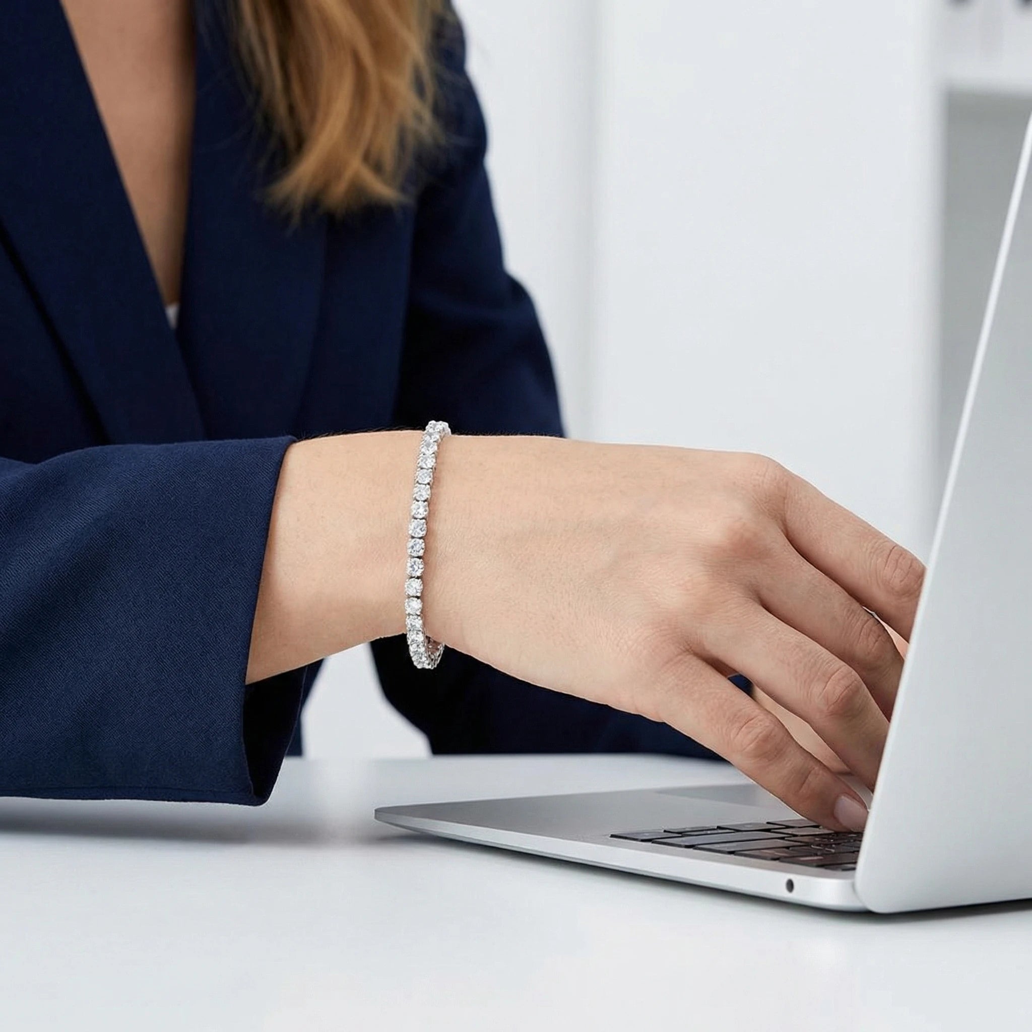 Silver Bracelet Zirconia Tennis