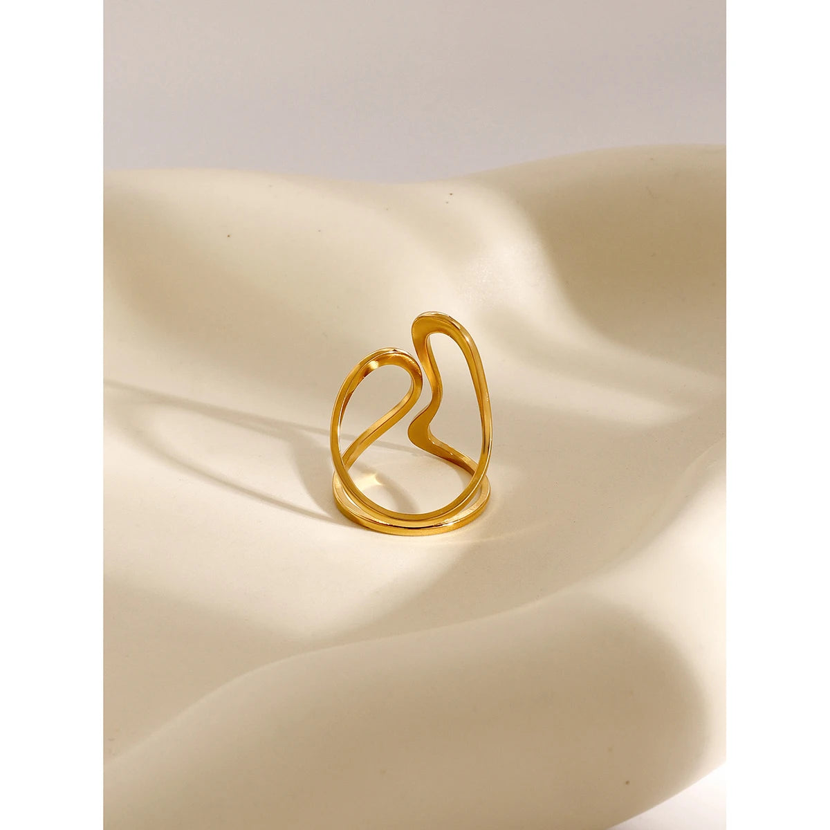 Stainless Steel Unique Original Gold Color Ring