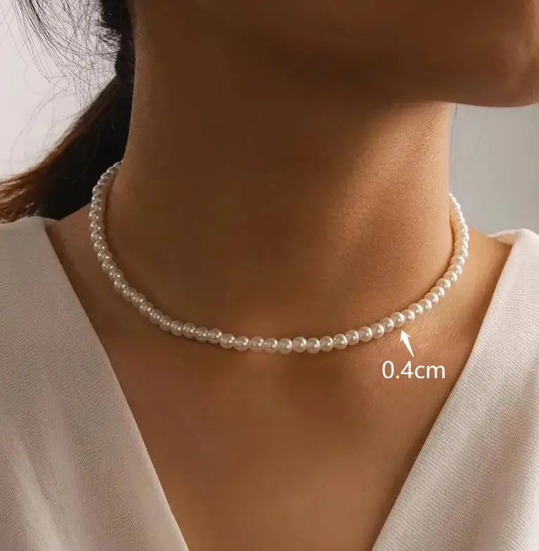 Pearl Choker Necklace Vintage Elegant Jewelry