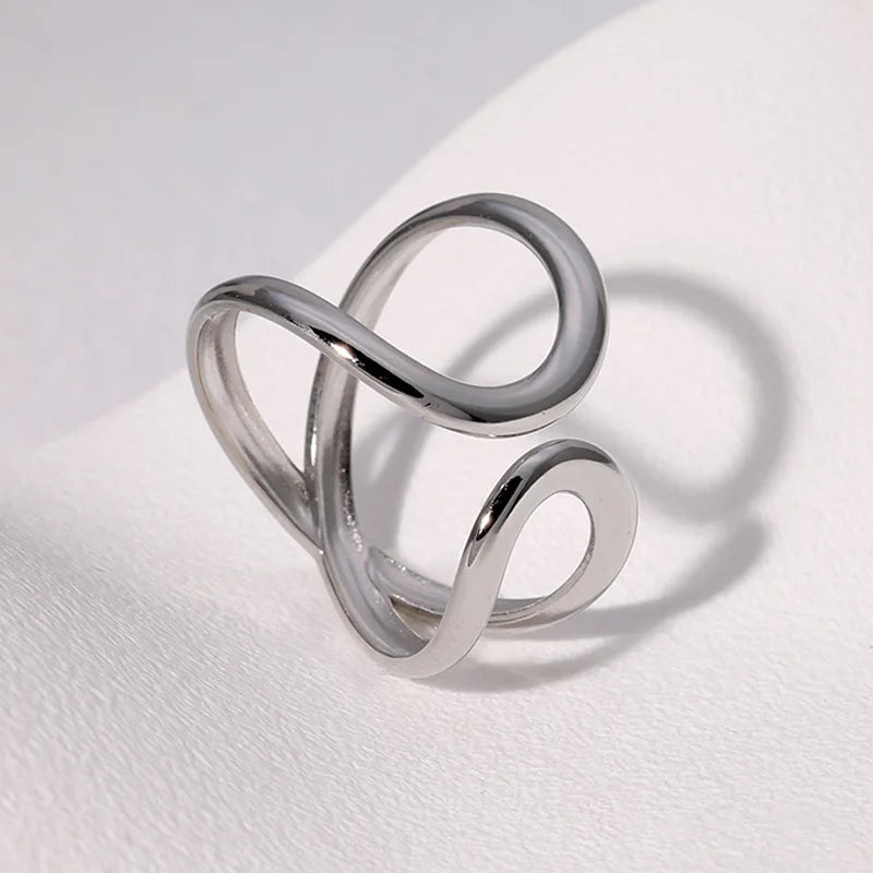 Stainless Steel Irregular Wave Rings