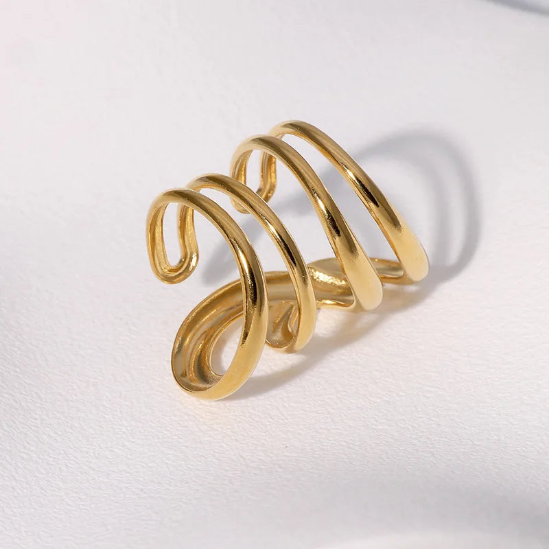 Stainless Steel Irregular Wave Rings