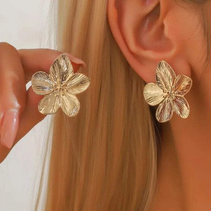Fashion Earrings Flower Alloy Retro Style